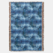 派手な青色の打ち曲げガラス反復 スローブランケット (正面縦)