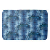 派手な青色の打ち曲げガラス反復 バスマット (正面)