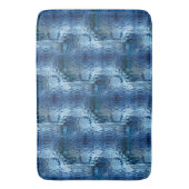 派手な青色の打ち曲げガラス反復 バスマット (正面縦)