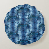 派手な青色の打ち曲げガラス反復 ラウンドクッション (裏面)