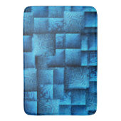 派手な青色の正方形で抽象芸術の部族スケッチ バスマット (正面縦)