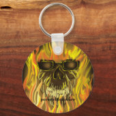 派手な頭蓋骨 キーホルダー (正面)