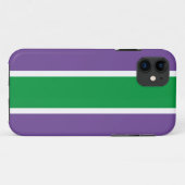 派手な鮮やかな緑と紫と白のレーシングストライプ Case-Mate iPhoneケース (裏面(横))