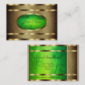 派手な黄金のスネークパターン効果グリーン大理石 名刺 (正面/裏面)