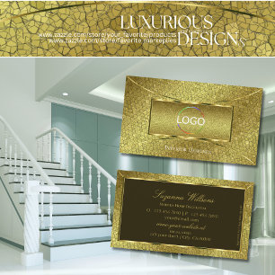 派手な黄金のヘビと金ゴールドの装飾とロカッコいいゴ 名刺