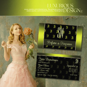 派手な黒と黄色とイニシャルプロフェッショナル 名刺