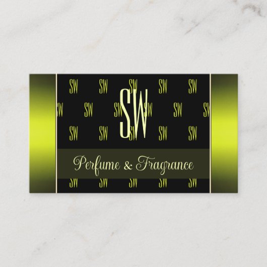 派手な黒と黄色とイニシャルプロフェッショナル 名刺 (正面)