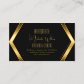 派手な黒の幾何学的に輝く黄金スタイリッシュ 名刺 (裏面)