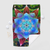 派手な、または老いた青みがかったバーチャルの花 ゴルフタオル (インサイチュ)