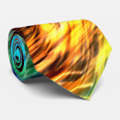 派手に伸ばしたカラフルストロークは火のように見える ネクタイ (ロール)