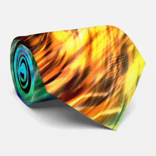 派手に伸ばしたカラフルストロークは火のように見える ネクタイ (ロール)