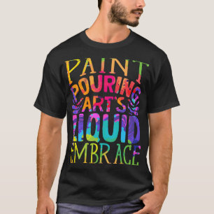 流し絵を描込むアクリルの絵を描画家・芸術 Tシャツ