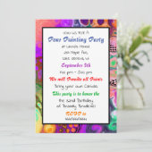 流し込みペイントパーティー 誕生日 招待状 (スタンド正面)