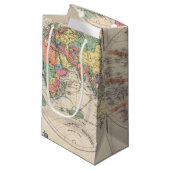 流れおよび貿易風が付いている世界地図の地図 スモールペーパーバッグ (正面アングル)
