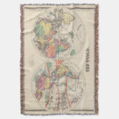 流れおよび貿易風が付いている世界地図の地図 スローブランケット (正面縦)
