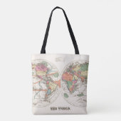 流れおよび貿易風が付いている世界地図の地図 トートバッグ (裏面)