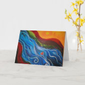 流れと行くこと カード (黄色い花)