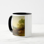 流れによる牛そして姿との景色 マグカップ (正面左)