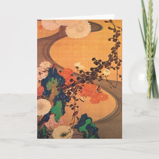 流れによる菊 カード (正面)