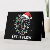 流れに任せて 解剖学 ハート 心臓 ナース サンタ ハット カード (正面)