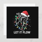 流れに任せて 解剖学 ハート 心臓 ナース サンタ ハット 招待状 (正面/裏面)