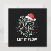 流れに任せて 解剖学 ハート 心臓 ナース サンタ ハット 招待状 (正面)