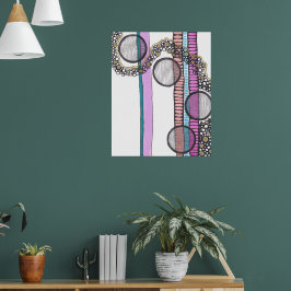 流れに沿って行く、オリジナルアートのドードル ポスター