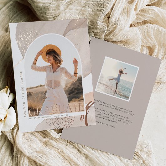 流れに沿って |フォイルフォト卒業発表 箔招待状