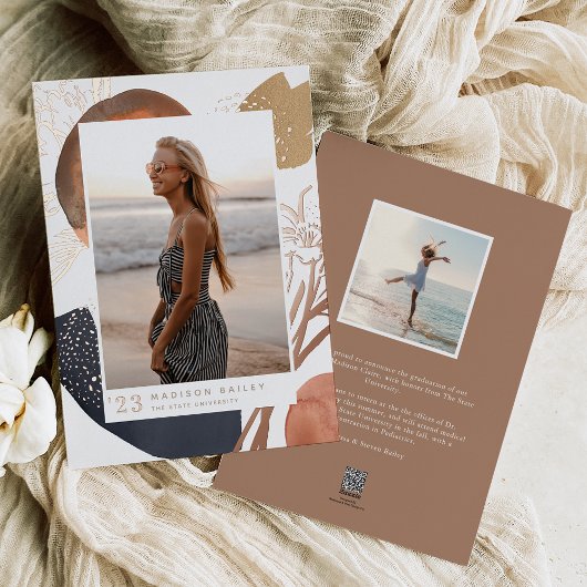 流れに沿って |フォイルフォト卒業発表 箔招待状