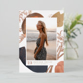 流れに沿って |フォイルフォト卒業発表 箔招待状 (立ち正面)