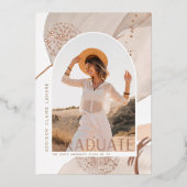 流れに沿って |フォイルフォト卒業発表 箔招待状 (正面)