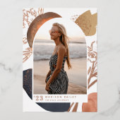 流れに沿って |フォイルフォト卒業発表 箔招待状 (正面)