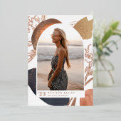 流れに沿って |フォイルフォト卒業発表 箔招待状 (立ち正面)