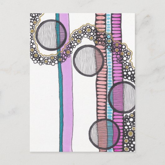 流れに沿って、抽象芸術ガーリー水の色を。 ポストカード (正面)