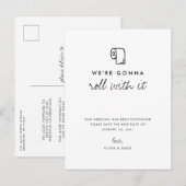 流れに身を任せて 日程変更 ウェディング延期 案内ポストカード (正面/裏面)