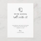 流れに身を任せて 結婚式延期のお知らせ 案内ポストカード (正面)