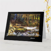 流れのシカの木の神は大きい挨拶状を直します カード (黄色い花)