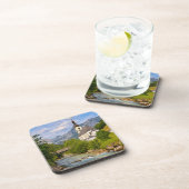 流れの風景を持つ山岳教会 コースター (右側)