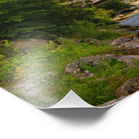 流れの風景を持つ山岳教会 フォトプリント            (角)