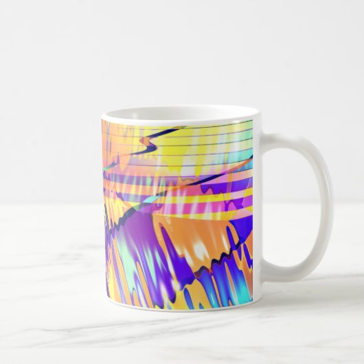 流れるようなラインと波 コーヒーマグカップ (右)