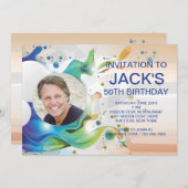 流れるような写真の招待状 招待状 (正面/裏面)