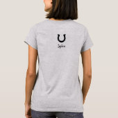 流れるような筆記体で表現した乗馬ママ Tシャツ (裏面)