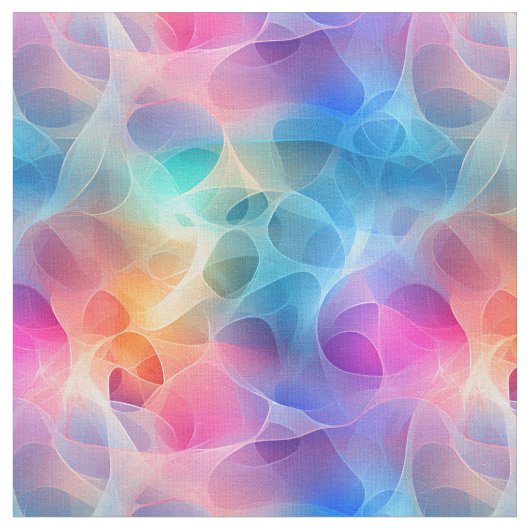 流れるような虹の抽象画 ファブリック (クローズアップ)