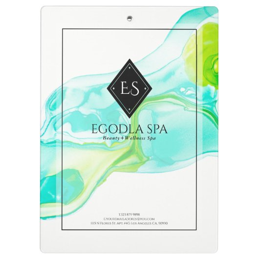 流れるインク水の色の抽象芸術 クリップボード (裏面)