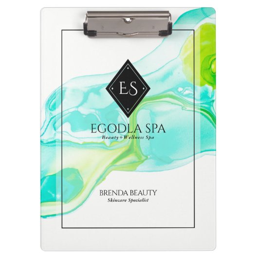 流れるインク水の色の抽象芸術 クリップボード (正面)