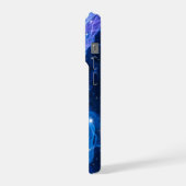 流れるエネルギーを持つ瞑想的な女性 iPhoneケース (左側面)