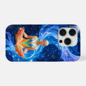 流れるエネルギーを持つ瞑想的な女性 iPhoneケース (裏面横)