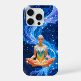 流れるエネルギーを持つ瞑想的な女性 iPhone 15 PROケース