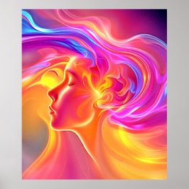 流れるエネルギーポートレートアート ポスター