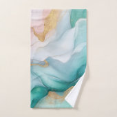 流れるエメラルドと金ゴールド大理石 バスタオルセット (ハンドタオル)